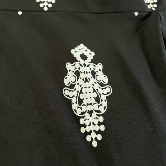 NWT Roz & Ali Plus Size Black Boho Wide Leg Pant Plus Sz 3X Casual Stretch - Picture 5 of 9